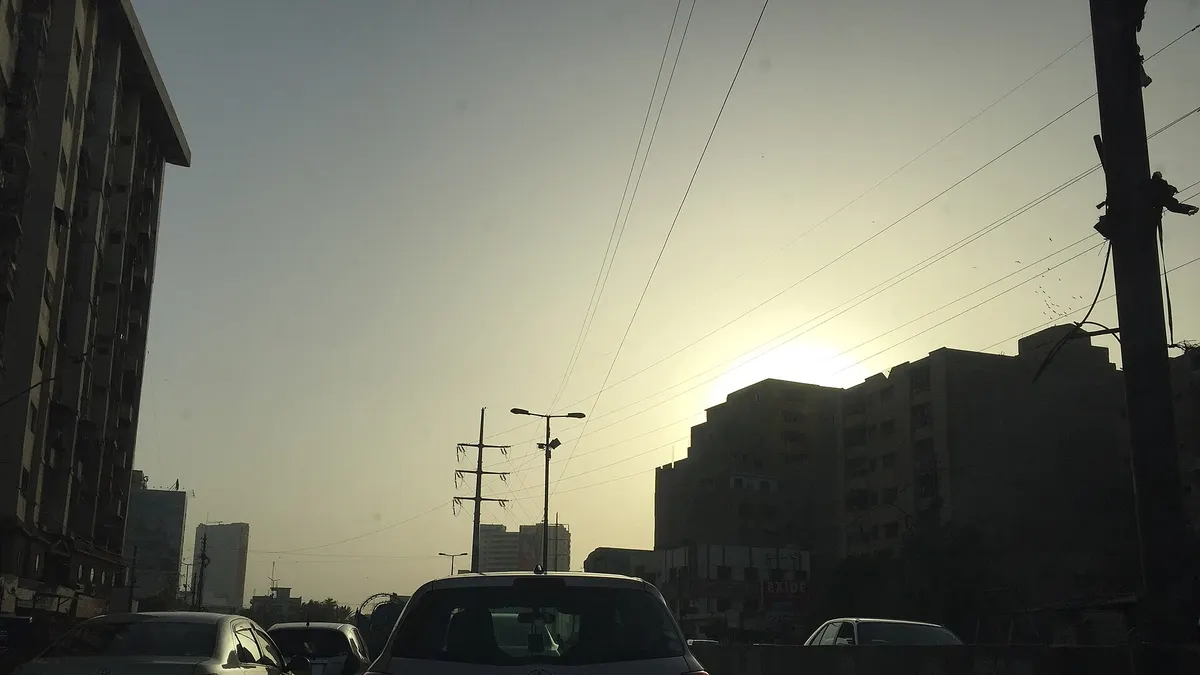 Traffic on a road near Gizri in Karachi